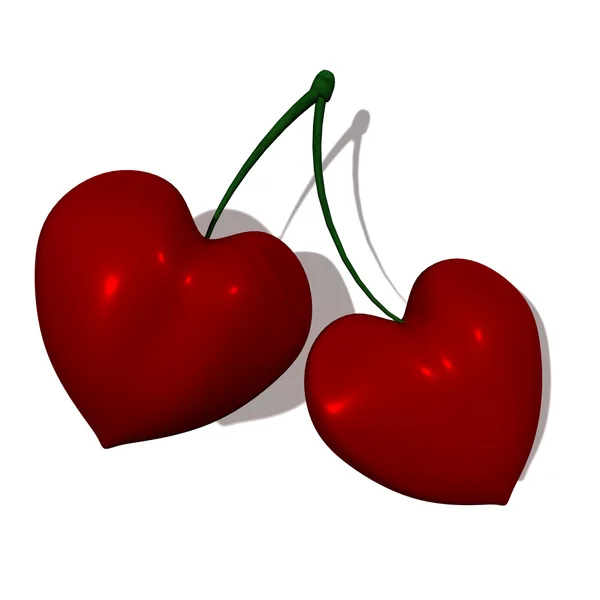 Cherry hearts — Stock Photo, Image
