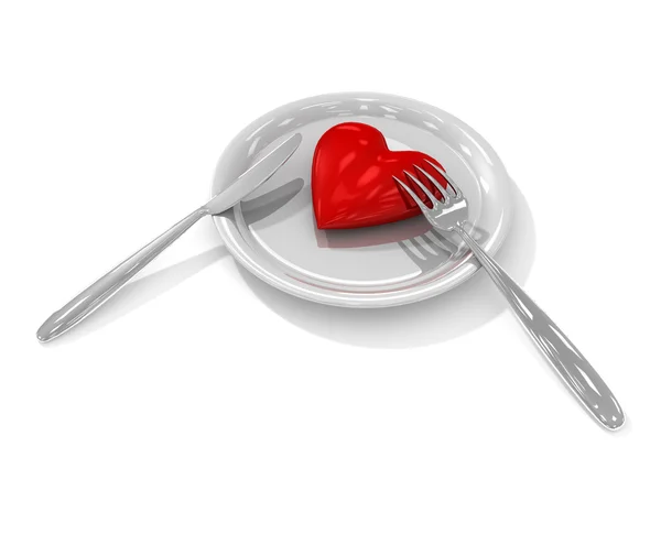 Yemek için kalp — Stok fotoğraf