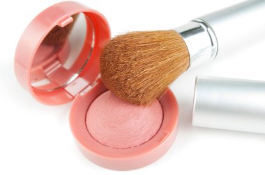 Blusher and make-up brush clipart