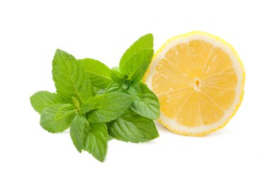 Lemon with mint clipart