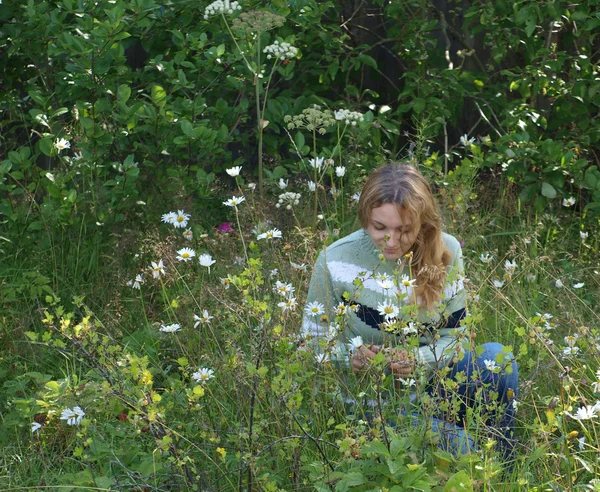 stock image The girl in a wood