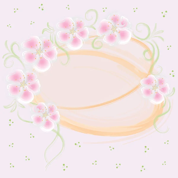 花の要素とのウェディング カード — ストックベクタ