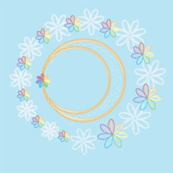 Invitational kleurrijke kaart met bruiloft ringen — Stockvector