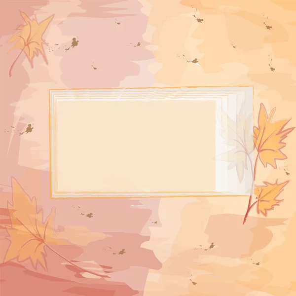 秋のデザインと正方形の招待カード — ストックベクタ