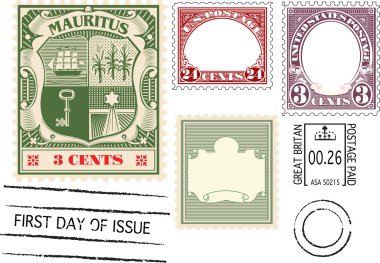 Antique Postage Stamp clipart