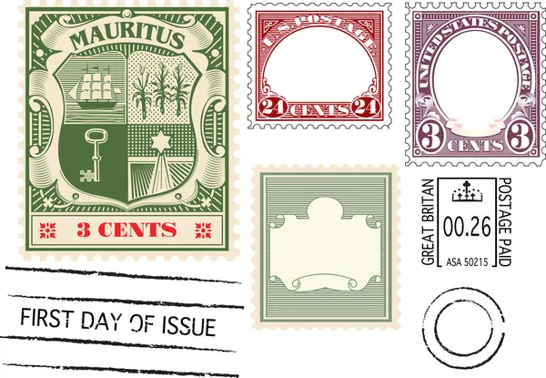 Starožitný poštovní známka — Stockový vektor