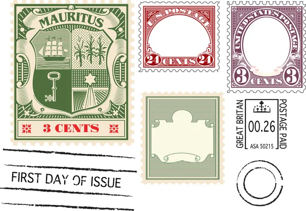 Αντίκες γραμματόσημο — Διανυσματικό Αρχείο