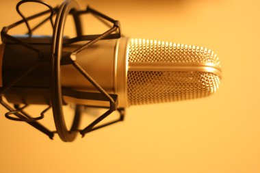 Condenser microphone in holder clipart