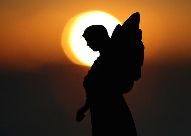 Silhouette of an Angel clipart