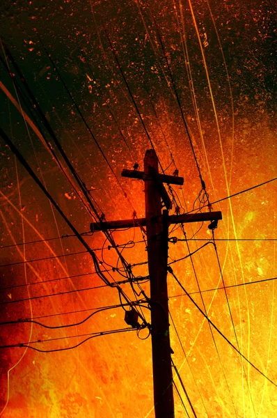 stock image Power Lines Pollution