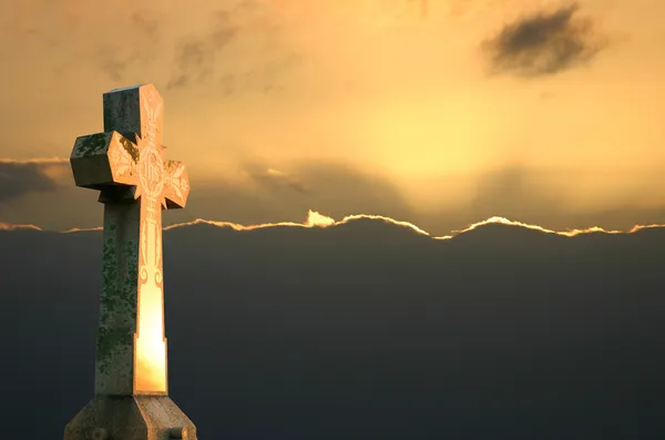 Krzyż zachód słońca — Zdjęcie stockowe