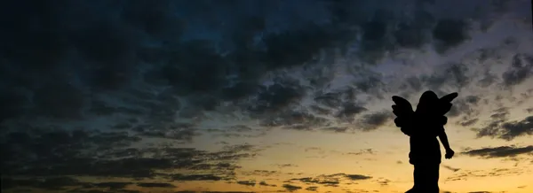 Engel silhouet panorama — Stockfoto