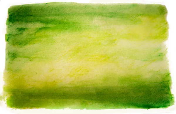Yeşil ve sarı su renk boya doku — Stok fotoğraf