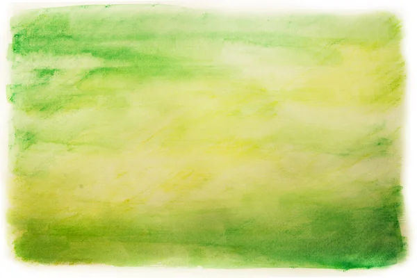 Yeşil ve sarı su renk boya doku — Stok fotoğraf