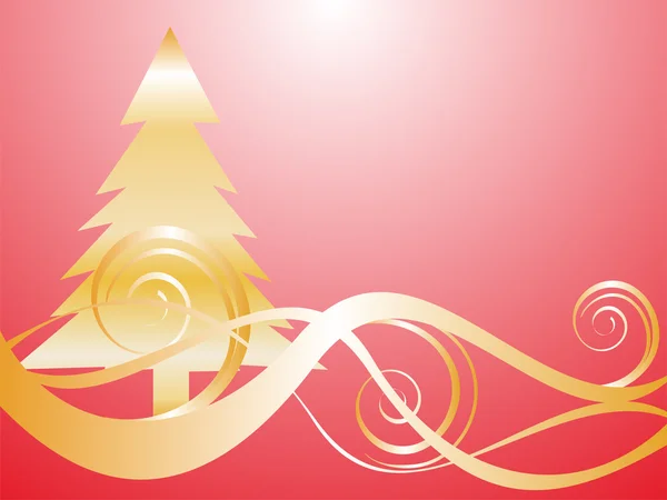 金色的圣诞树 — 图库矢量图片