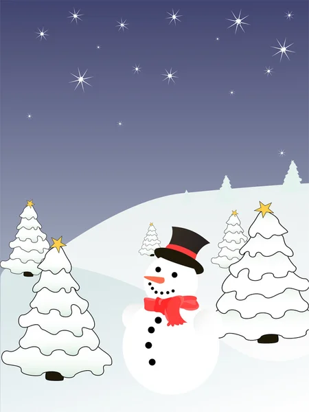 Escena de invierno - tarjeta de Navidad — Vector de stock