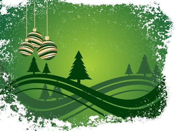 Scène d'hiver carte de Noël — Image vectorielle