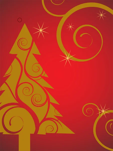 黄金のクリスマスツリー — ストックベクタ