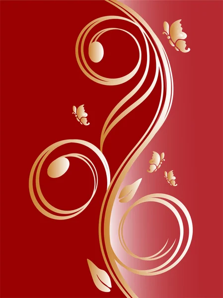 Design floral doré — Image vectorielle