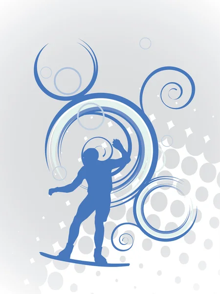 Wakeboarder en action — Image vectorielle