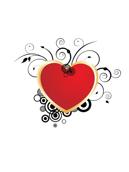 ロマンチックなバレンタインの心 — ストックベクタ