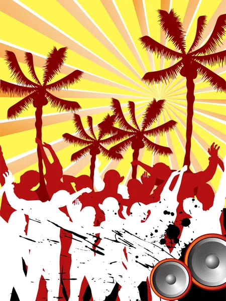 Fiesta de playa — Vector de stock