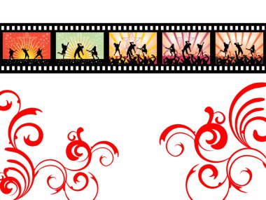 Dancing on film stripe clipart