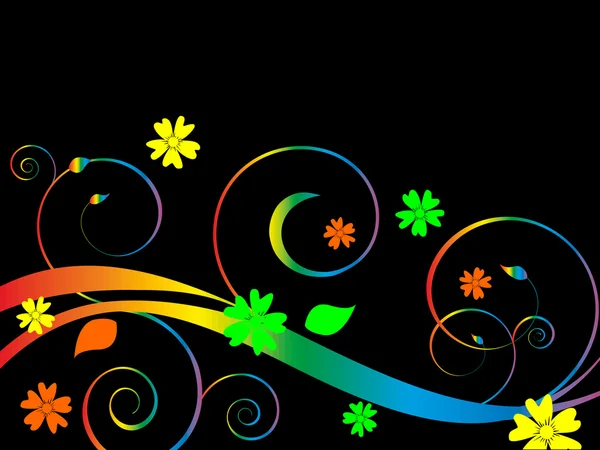 다채로운 꽃 디자인 — 스톡 벡터