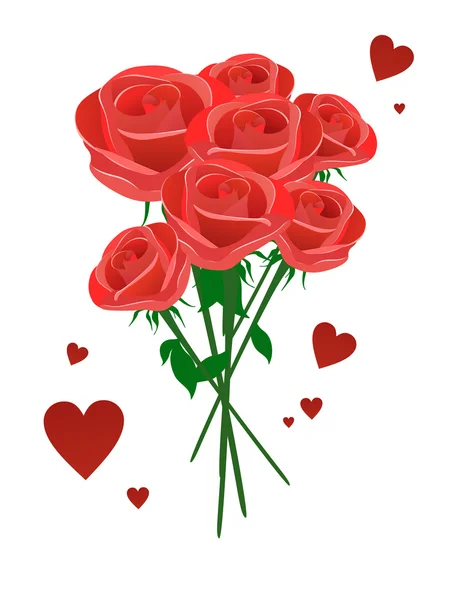Букет червоних троянд — стоковий вектор