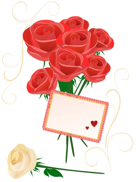 Bouquet of red roses — Stock Vector