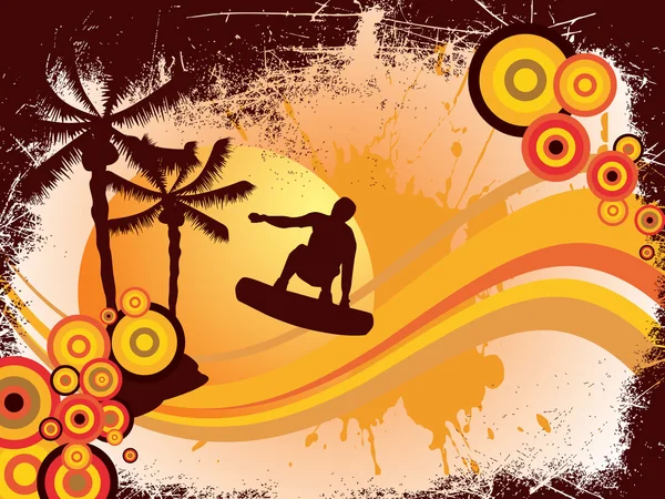 Hora de verano - surf — Archivo Imágenes Vectoriales