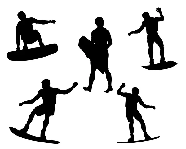 Deportes de verano - wakeboarder — Vector de stock