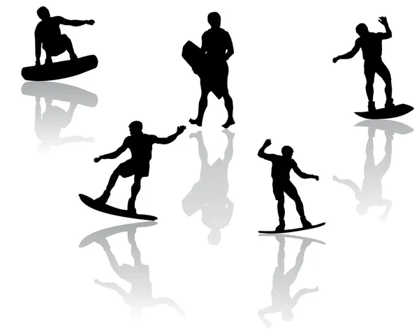 夏季体育-wakeboarder — 图库矢量图片