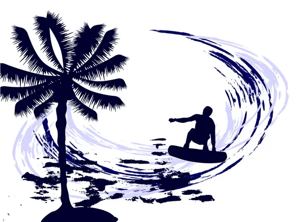 Surfista en acción — Archivo Imágenes Vectoriales