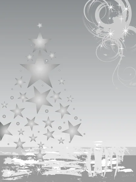 銀のクリスマス カード — ストックベクタ