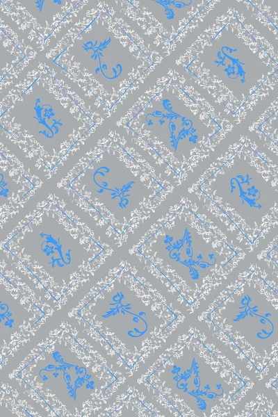 Blauw en grijs antieke wallpaper — Stockfoto