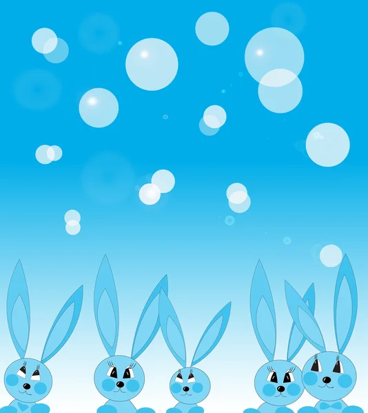Cheerful rabbits — Stock Vector