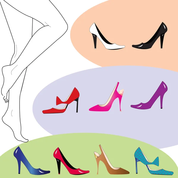 Vrouwelijke schoeisel — Stockvector