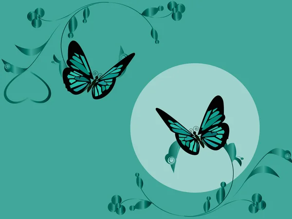 Twee vlinders — Stockvector