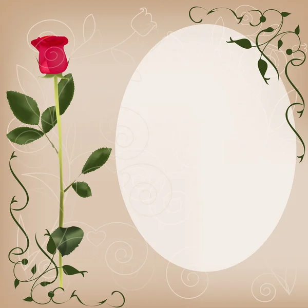 En一朵玫瑰卡 — 图库矢量图片