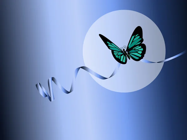 Метелик на стрічці — стоковий вектор