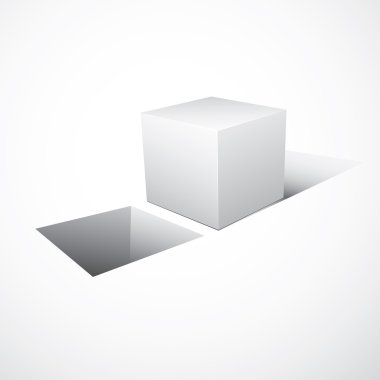 Cube on a white background. Vector illustration. clipart