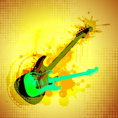 Abstract background with guitar. Eps10 clipart