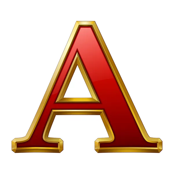 Letra "A" sobre fondo blanco. Ilustración vectorial . — Vector de stock