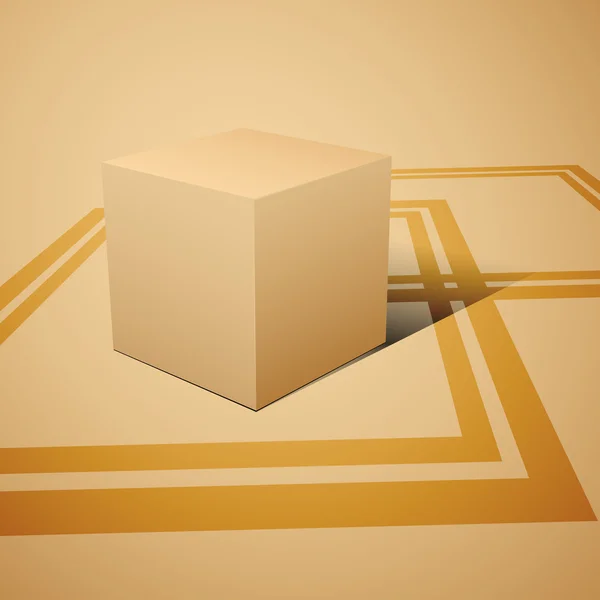 Fondo abstracto con cubo. Ilustración vectorial . — Vector de stock