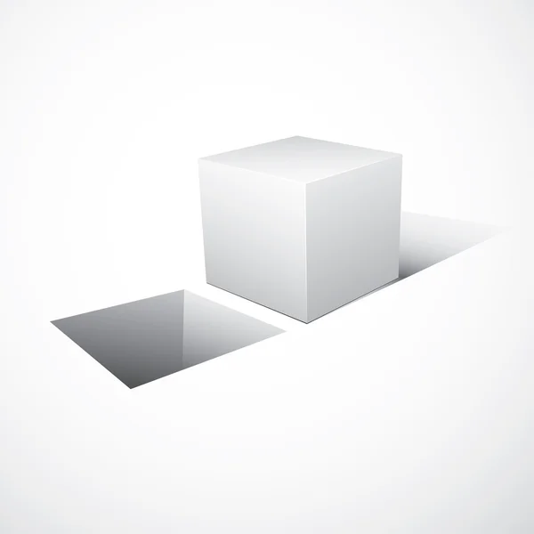 Cubo sobre fondo blanco. Ilustración vectorial . — Vector de stock