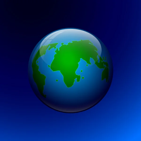 青い背景の地球。ベクトル イラスト. — ストックベクタ