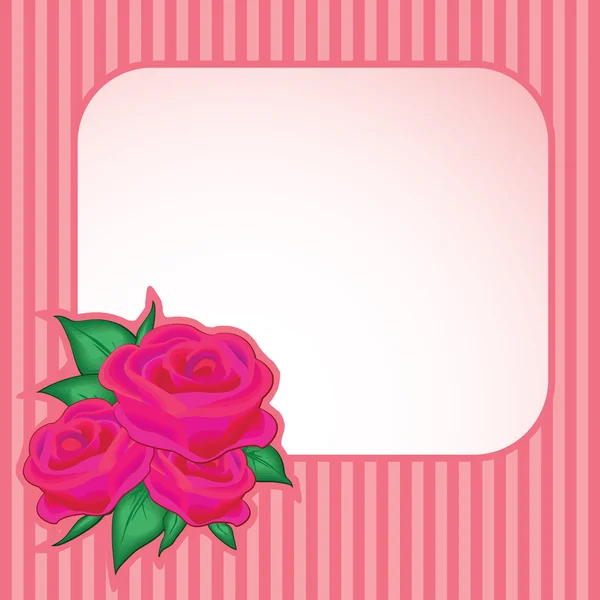 Card with roses — Stock Vector