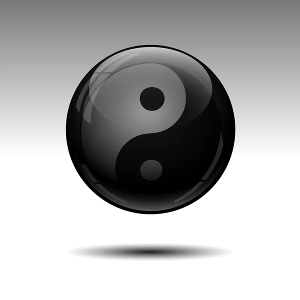 Abstract black sphere. Yin yang. Vector illustration — Stock Vector