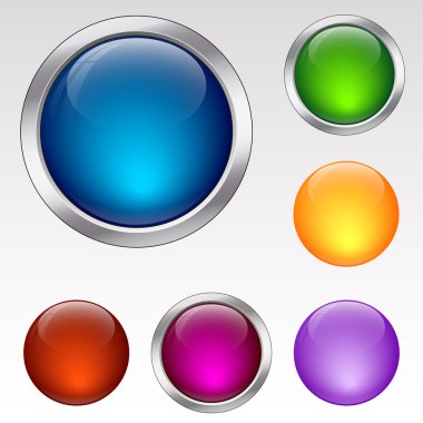 Colorful buttons and spheres. Vector illustration. clipart